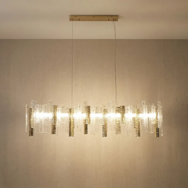 Yiosi Series Linear Glass Chandelier 45" Style B — YIOSI Lamps LED Linear Lights  3000K