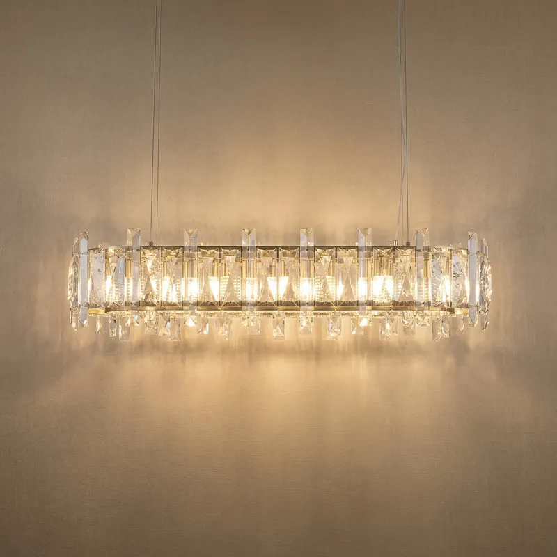 Yiosi Daisy Linear Rock Crystal Chandelier 49" — YIOSI Lamps LED Linear Lights  3000K