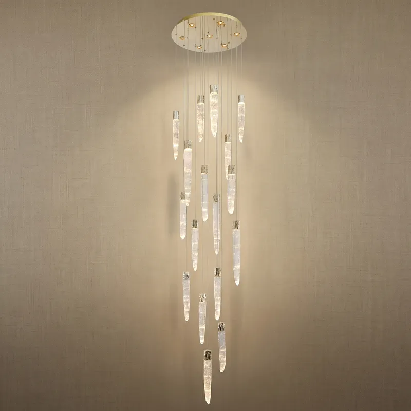 Yiosi Linear Icicle Crystal Glass Chandelier 47" L — YIOSI Lamps LED Linear Lights  3000K