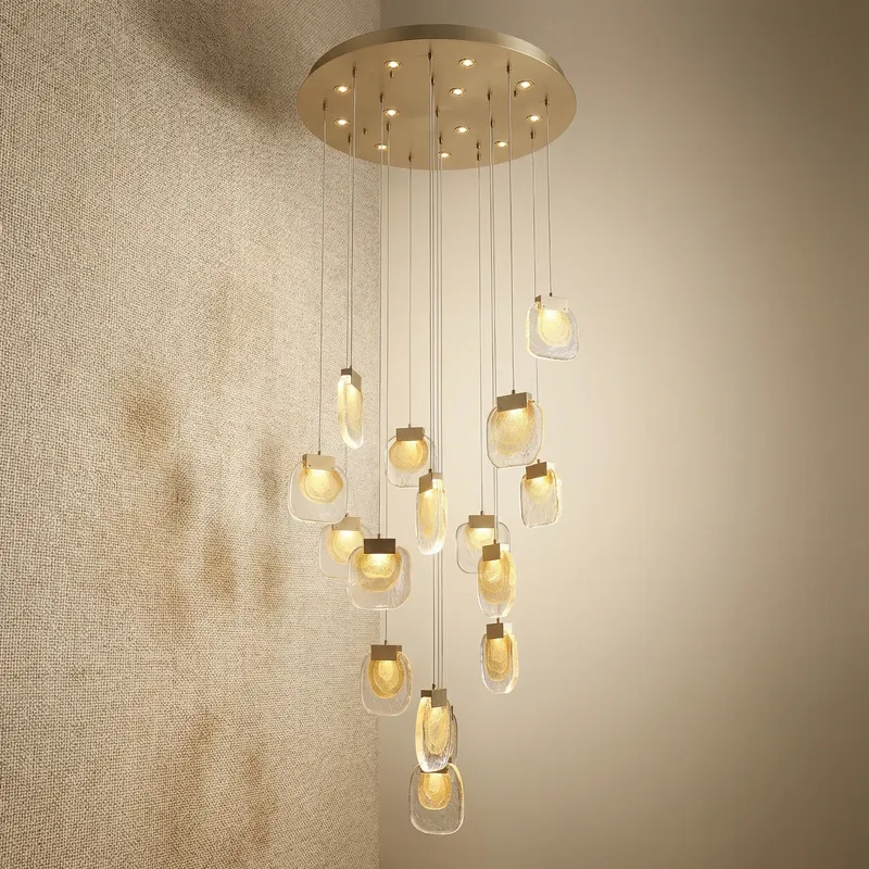 Serenata Hand-Blown Glass Cascading  Chandelier — YIOSI Lamps LED Landscape Lights  3000K