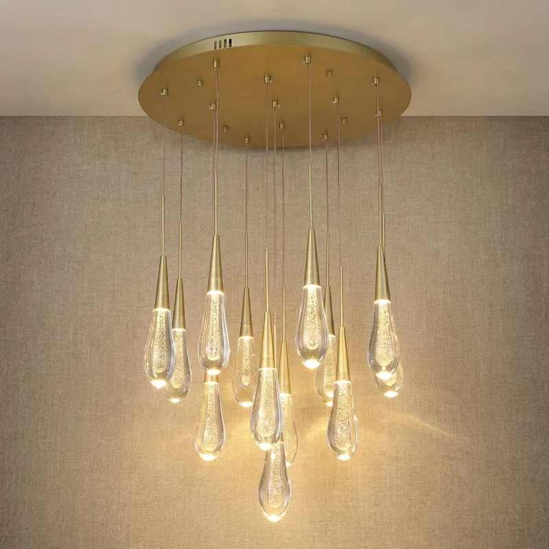 Yiosi Raindrop Round Chandelier 21.7" D — YIOSI Lamps LED Landscape Lights  3000K