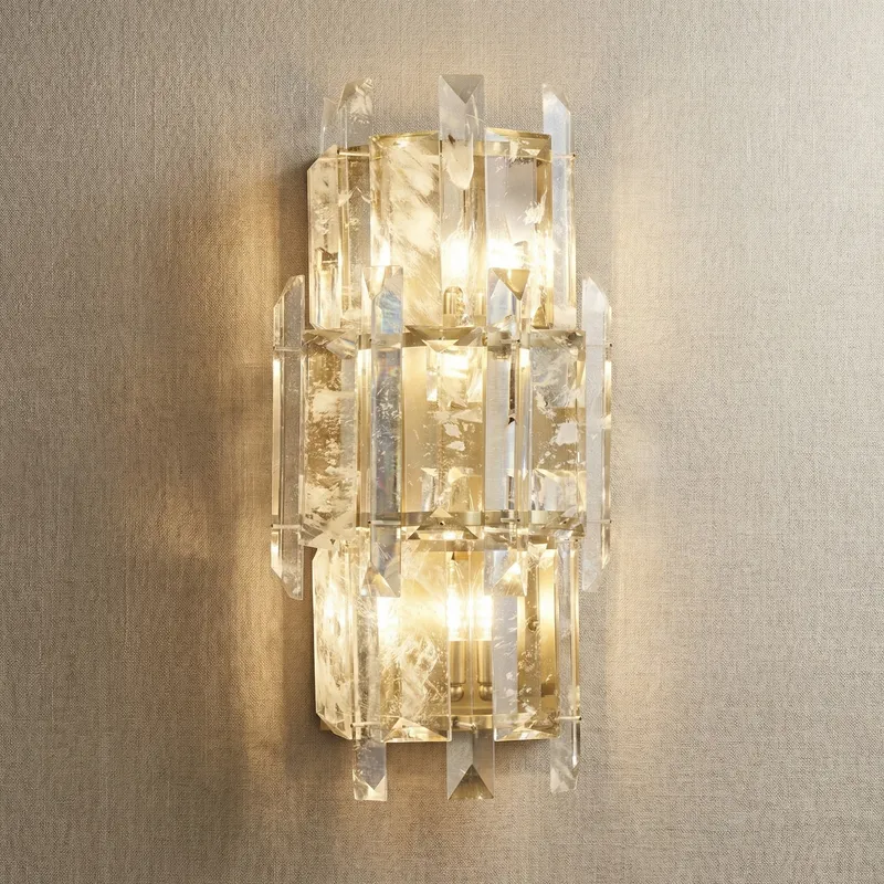 Yiosi Daisy Rock Crystal Wall Sconce 19" — YIOSI Lamps LED Wall Lights  3000K
