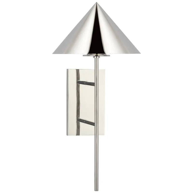 Paloma Contreras Orsay Medium Downlight Sconce in Polished Nickel Wall Light W8" x H17.25" — Foundry Lighting LED Downlights  