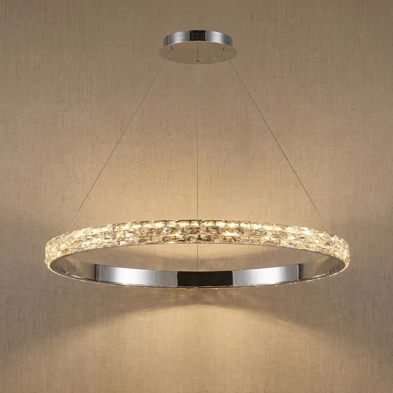 Vega Ring Crystal Chandelier — YIOSI Lamps LED Landscape Lights  3000K