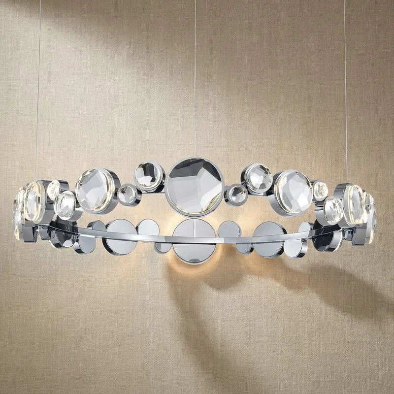 Yiosi Eclipse Round Crystal Modern Chandelier — YIOSI Lamps LED Landscape Lights  3000K