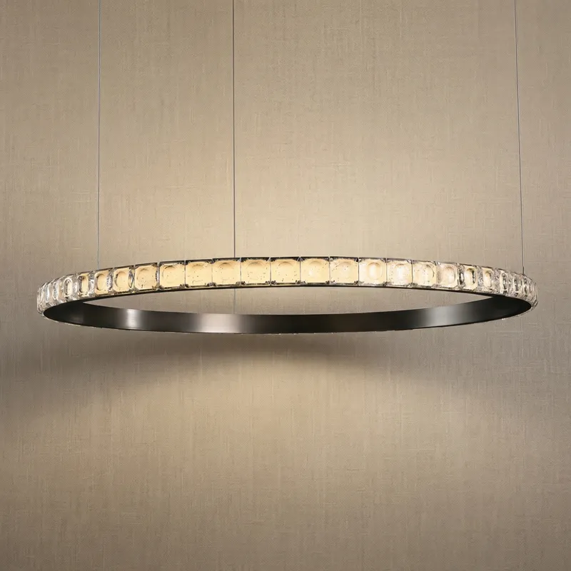 Yiosi Drake Single-Ring Crystal Chandelier — YIOSI Lamps LED Landscape Lights  3000K