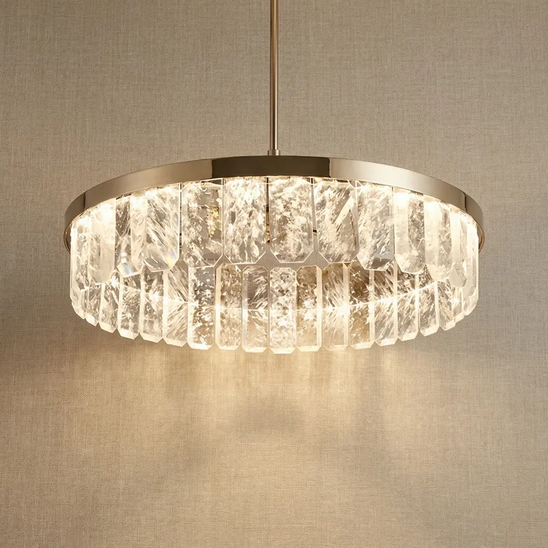 Yiosi Selene Round Crystal Chandelier — YIOSI Lamps LED Landscape Lights  3000K