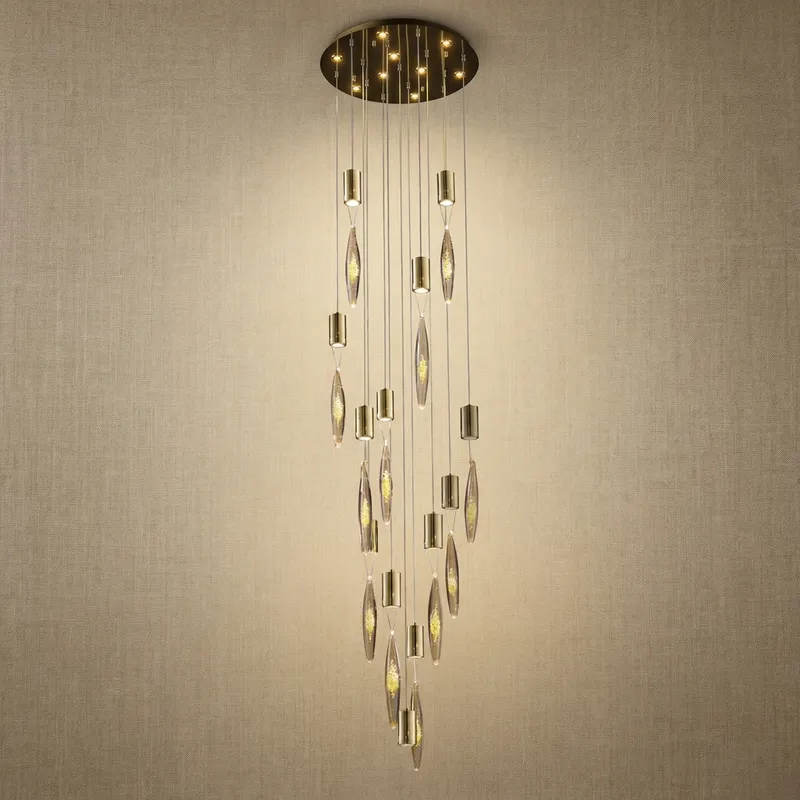 Yiosi Aspen Hand-Blown Glass Cascade Chandelier 21.7" D — YIOSI Lamps LED Landscape Lights  3000K
