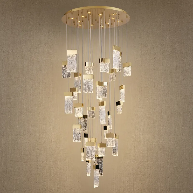 Yiosi Cascading Fluted Glass Chandelier 31.5" D — YIOSI Lamps LED Landscape Lights  3000K