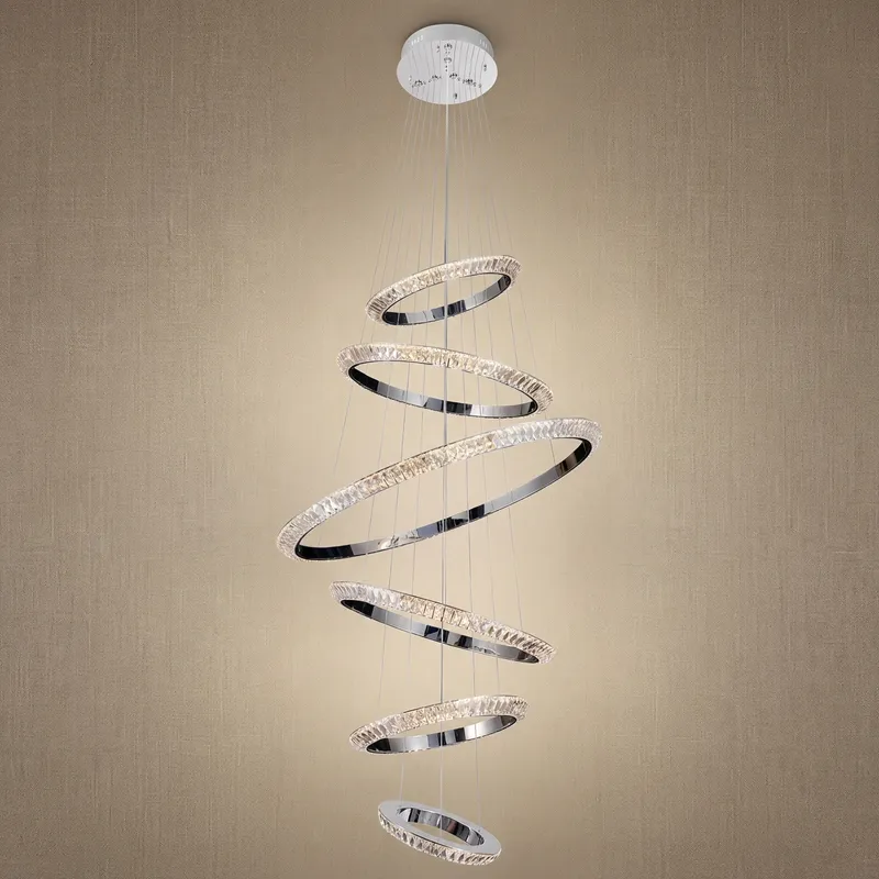 Yiosi Cascading Crystal Ring Chandelier — YIOSI Lamps LED Landscape Lights  3000K