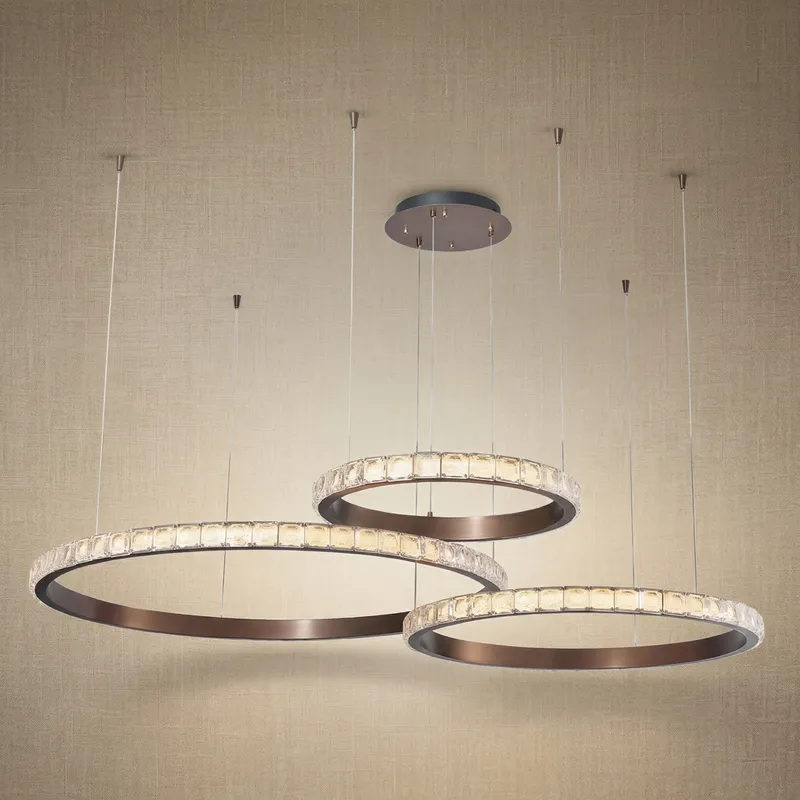 Yiosi Drake Triple-Ring Crystal Chandelier — YIOSI Lamps LED Landscape Lights  3000K