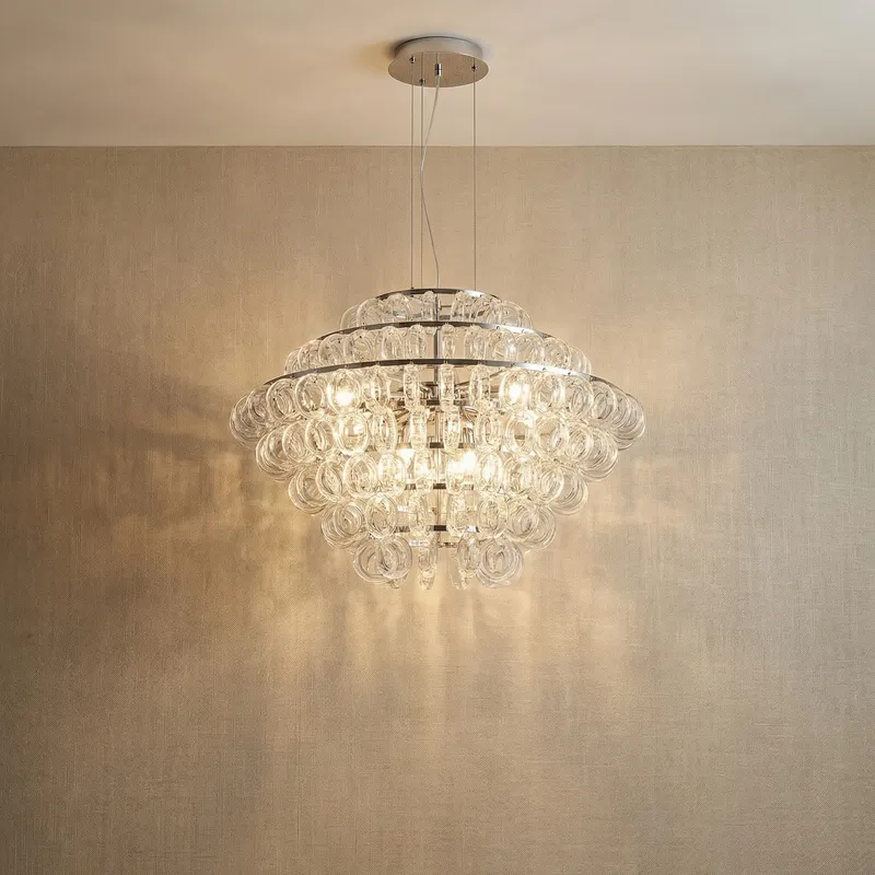 Yiosi Clear Glass Chandelier 31" — YIOSI Lamps LED Landscape Lights  3000K
