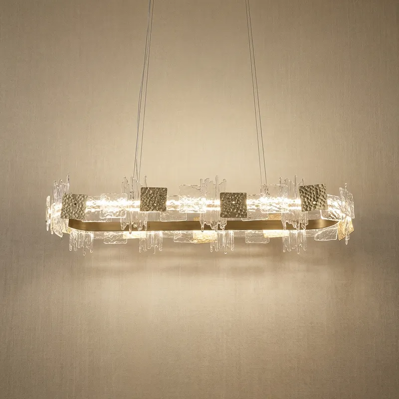 Yiosi Oriole Shadow Glass Chandelier 47" — YIOSI Lamps LED Landscape Lights  3000K