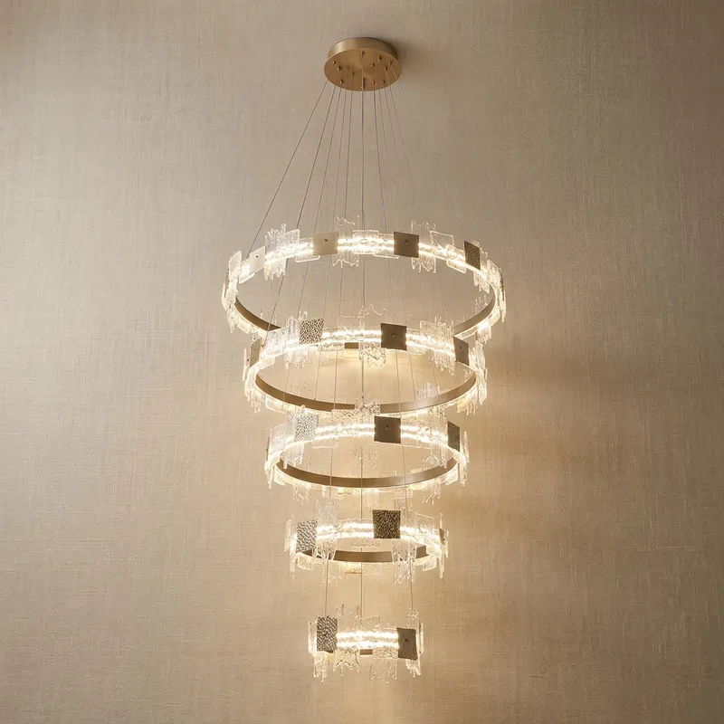Yiosi Oriole Shadow Cascading Multi-Tier Glass Chandelier — YIOSI Lamps LED Landscape Lights  3000K