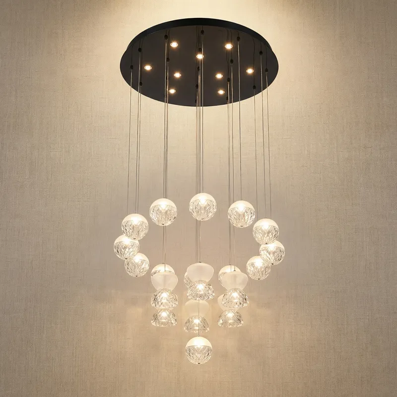Yiosi Glorious Grand Frosted Crystal Chandelier — YIOSI Lamps LED Landscape Lights  3000K