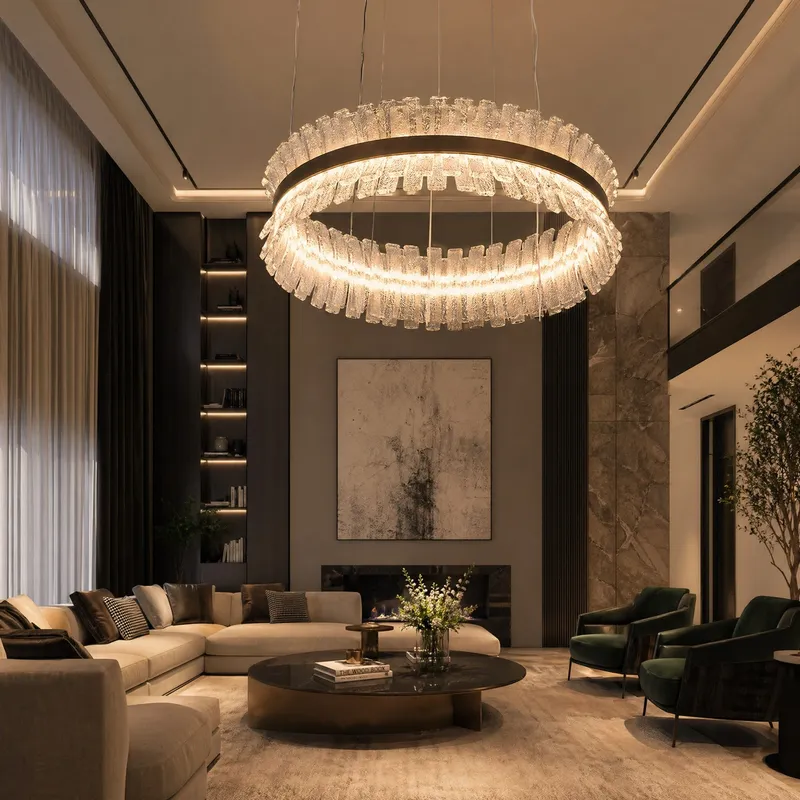 Yiosi Glow Glass Chandelier 39" — YIOSI Lamps LED Landscape Lights  3000K