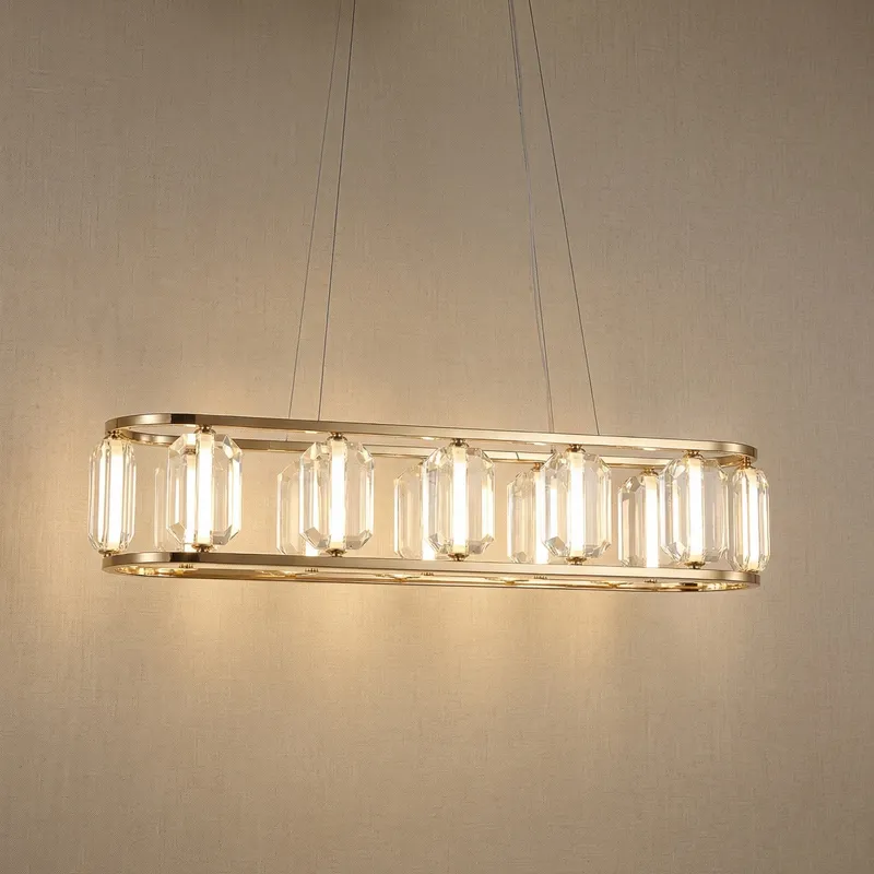 Yiosi Color Oval Crystal Chandelier 47" — YIOSI Lamps LED Landscape Lights  3000K