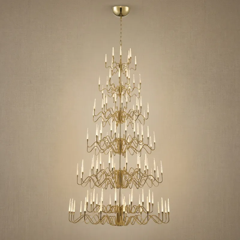 Yiosi Candlelight Cascading Glass Chandelier 63" — YIOSI Lamps LED Landscape Lights 265.0W 3000K