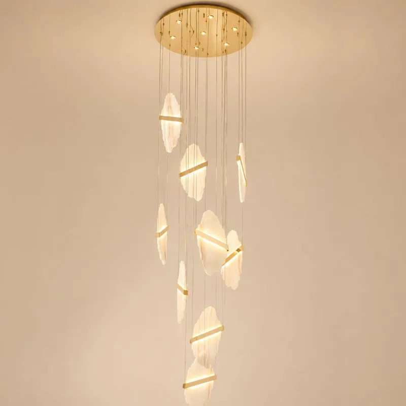 Yiosi Amber Linear Natural Stone Chandelier — YIOSI Lamps LED Linear Lights  3000K