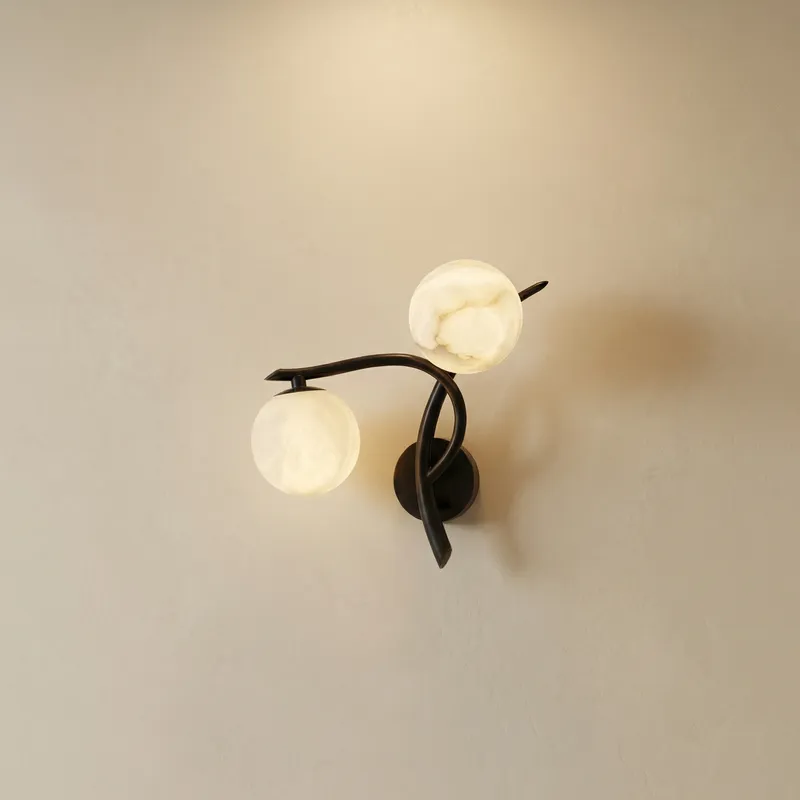 Branch Curved Duo Alabaster Wall Sconce — YIOSI Lamps LED Wall Lights 40.0W 