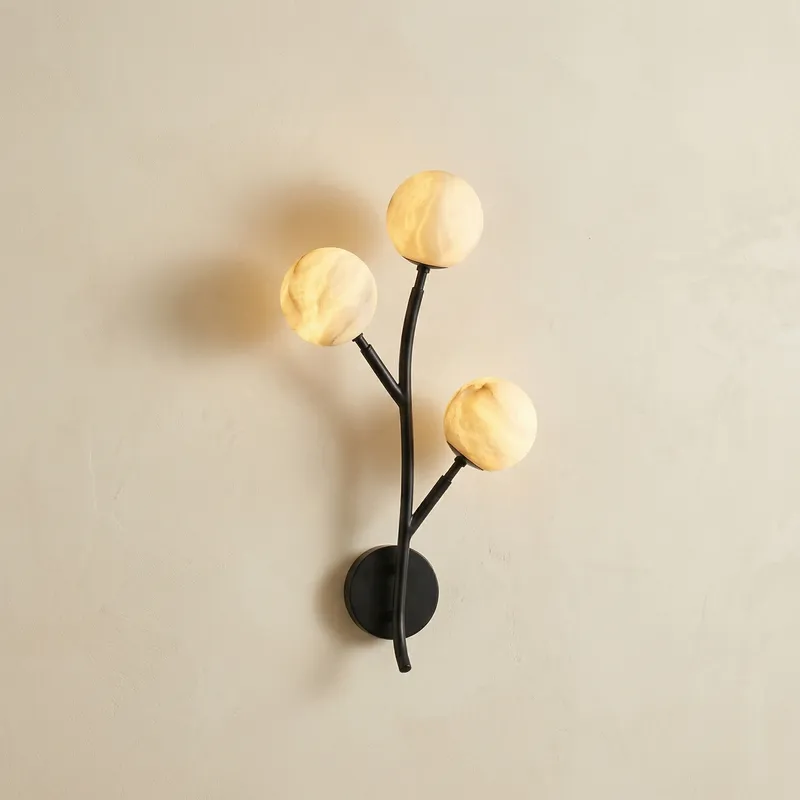 Branch Triple Bloom Alabaster Wall Sconce — YIOSI Lamps LED Wall Lights 40.0W 