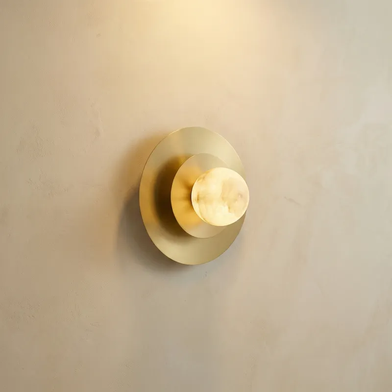 Eclipse Orb Triple Halo Alabaster Wall Sconce — YIOSI Lamps LED Wall Lights 40.0W 