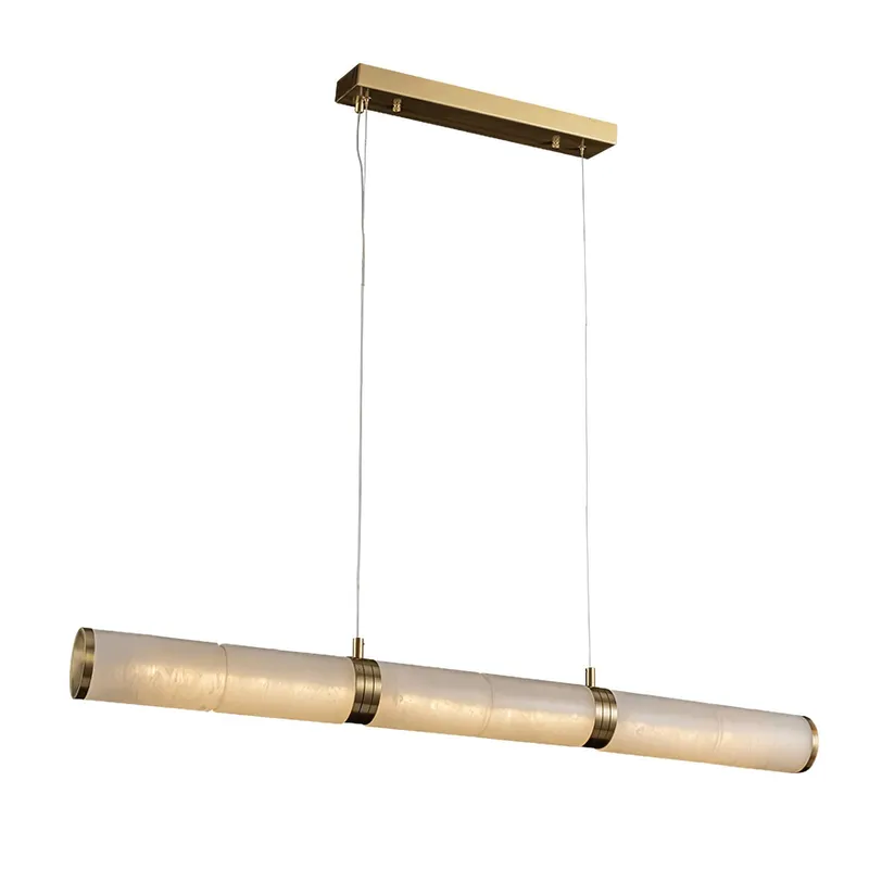 Elegant Alabaster Beam Pendant Light Sculptural with Brass Accents — YIOSI Lamps LED Landscape Lights  3000K