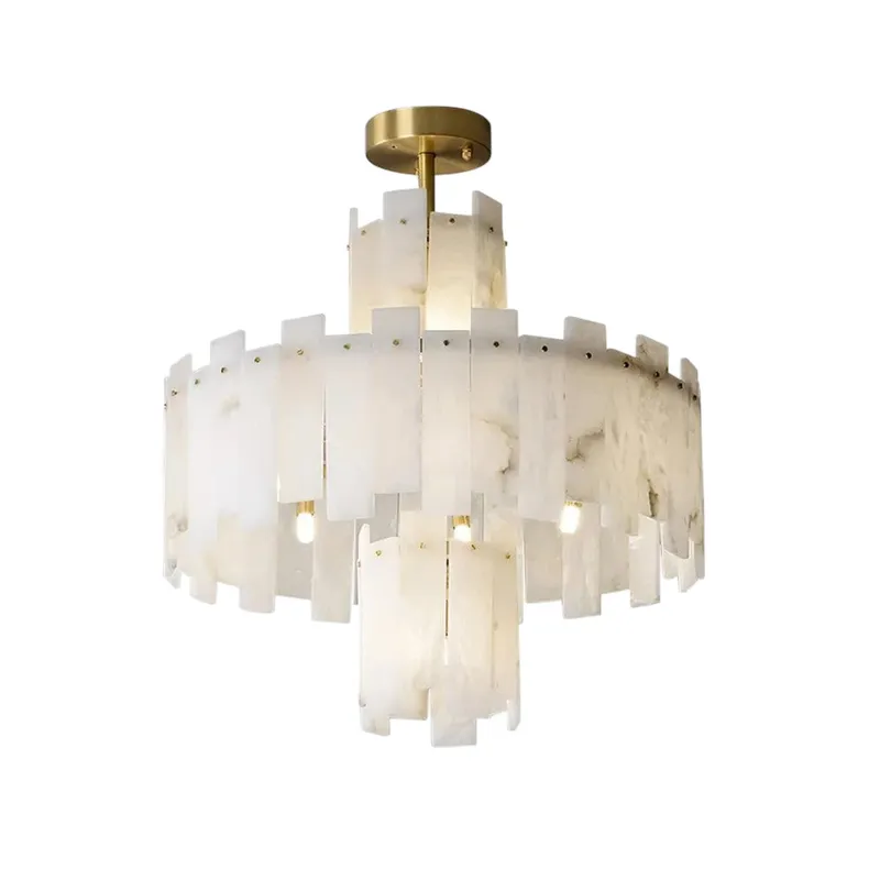 Alabaster Chandelier – Elegant Brass & White Alabaster Light Fixture — YIOSI Lamps LED Landscape Lights  