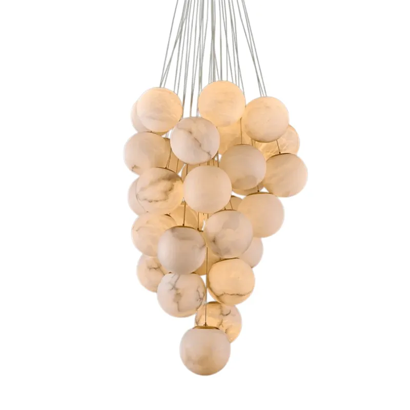 Luxury Gold & White Alabaster Globe Chandelier – 39" Diameter — YIOSI Lamps LED Landscape Lights  3000K
