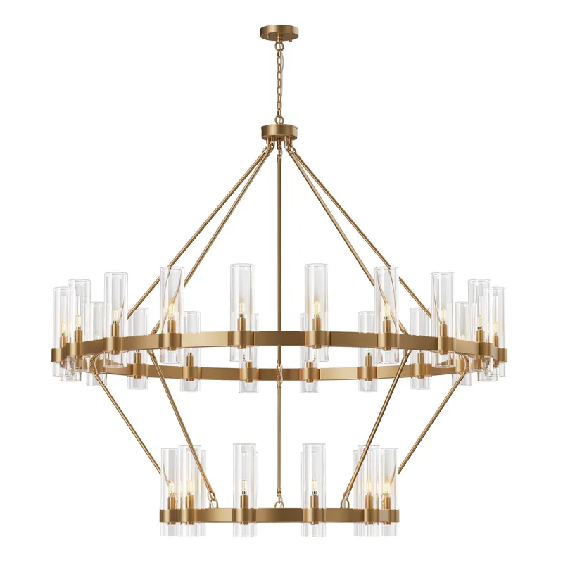 Copper-Plated Modern Glass Lampshade Chandelier — YIOSI Lamps LED Landscape Lights  