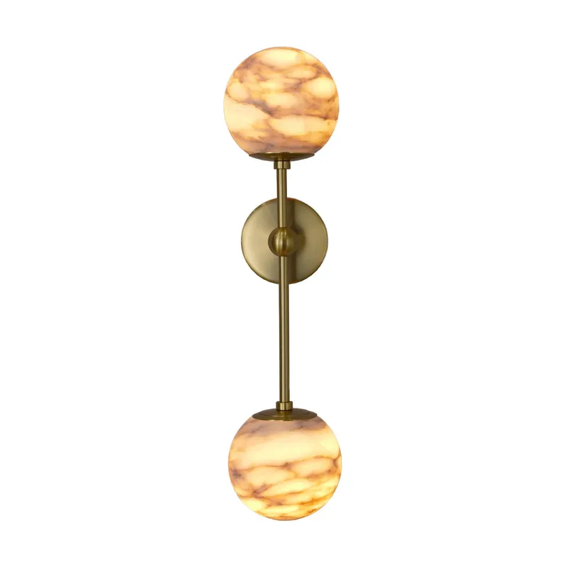 Alabaster Double Spherical Wall Lamp — YIOSI Lamps LED Wall Lights  