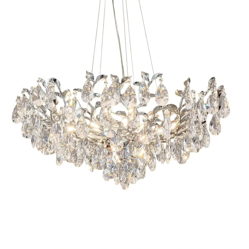 Modern Crystal Leaf-Shaped Chandelier — YIOSI Lamps LED Landscape Lights  