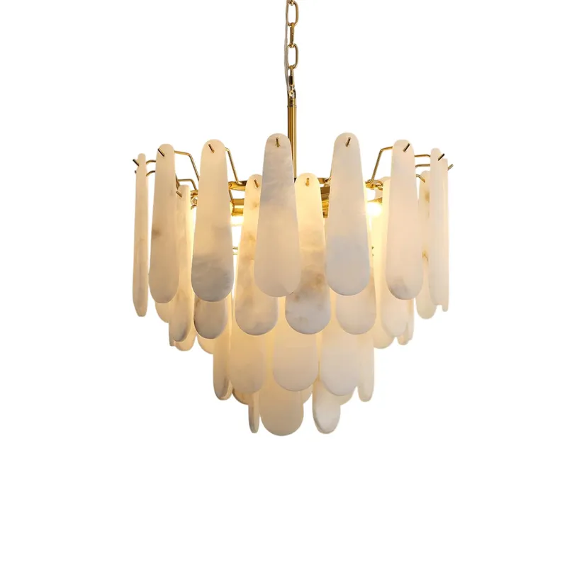 Modern Alabaster Feathery Chandelier — YIOSI Lamps LED Landscape Lights  