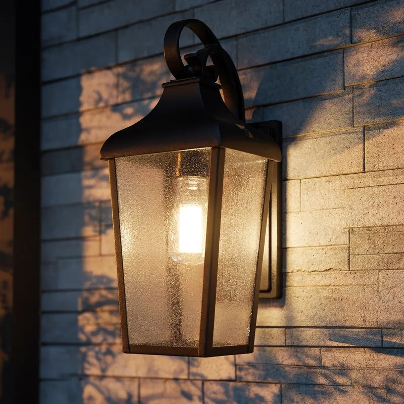UKC10021 Rustic Outdoor Wall Sconce, 14.75''H x 7''W x 6.5''Dep, Olde Bronze Finish, Norwyn Collection — Urban Ambiance LED Wall Lights 60.0W 3000K
