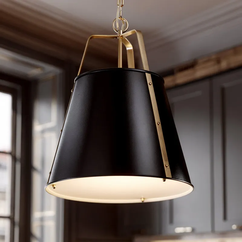 UKC20305 Industrial Indoor Pendant, 22.5''H x 18''W x 18''Dep, Black Finish, Crestwood Collection — Urban Ambiance LED Landscape Lights 75.0W 3000K