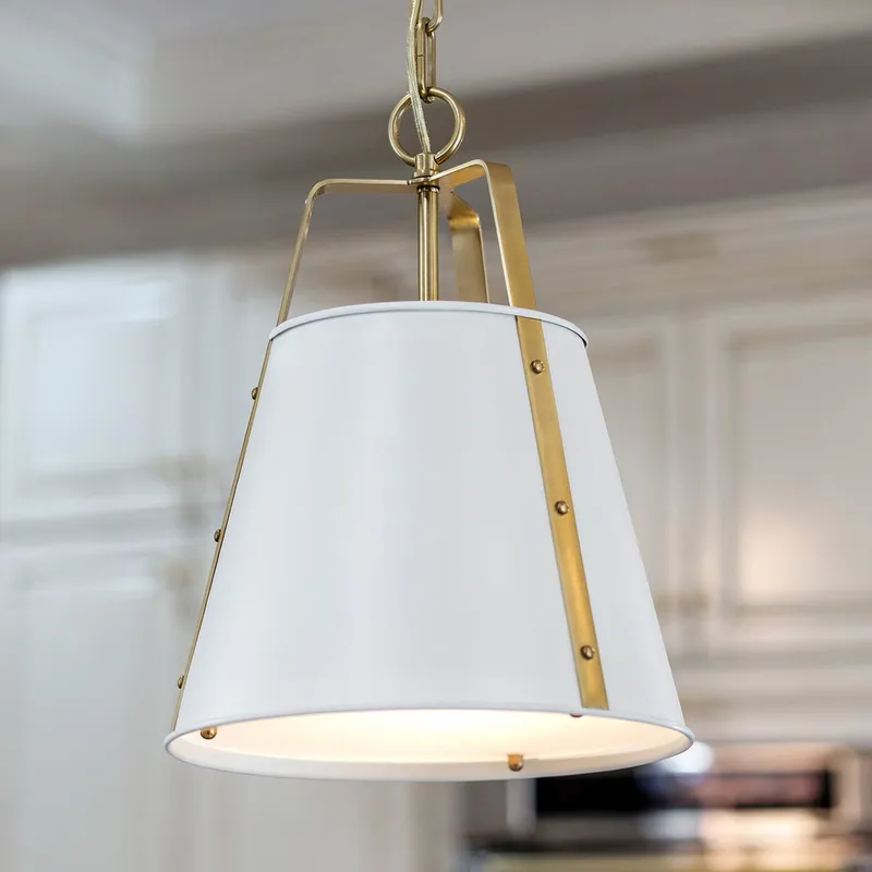 UKC20304 Industrial Indoor Pendant, 17''H x 13''W x 13''Dep, White Finish, Crestwood Collection — Urban Ambiance LED Landscape Lights 75.0W 3000K