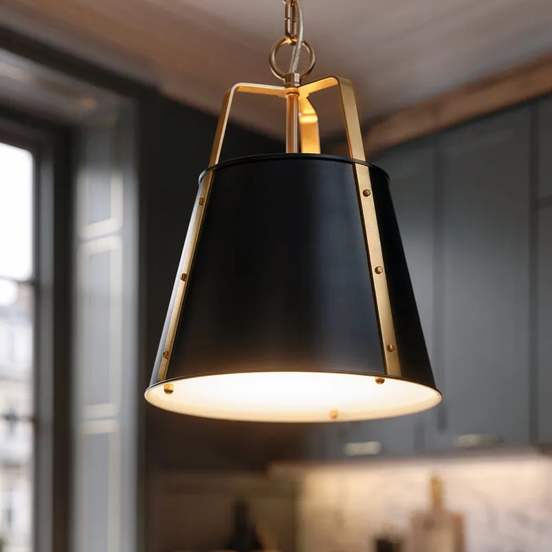 UKC20300 Industrial Indoor Pendant, 17''H x 13''W x 13''Dep, Black Finish, Crestwood Collection — Urban Ambiance LED Landscape Lights 75.0W 3000K