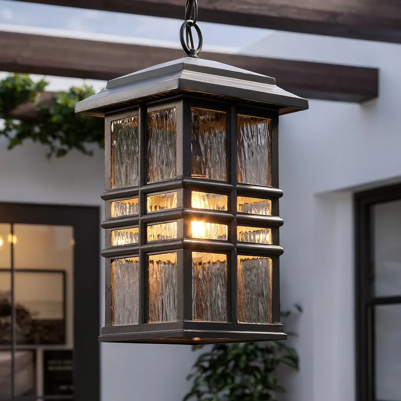 UKC10013 Craftsman Outdoor Pendant, 18''H x 9.5''W x 9.5''Dep, Olde Bronze Finish, Lyndale Collection — Urban Ambiance LED Landscape Lights 150.0W 3000K