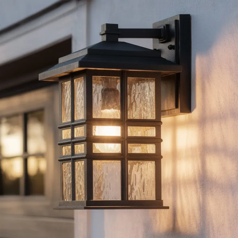 UKC10006 Craftsman Outdoor Wall Sconce, 17.5''H x 9.5''W x 10.5''Dep, Textured Black Finish, Lyndale Collection — Urban Ambiance LED Wall Lights 150.0W 3000K