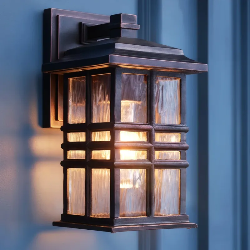 UKC10001 Craftsman Outdoor Wall Sconce, 12''H x 6.5''W x 7.5''Dep, Olde Bronze Finish, Lyndale Collection — Urban Ambiance LED Wall Lights 75.0W 3000K