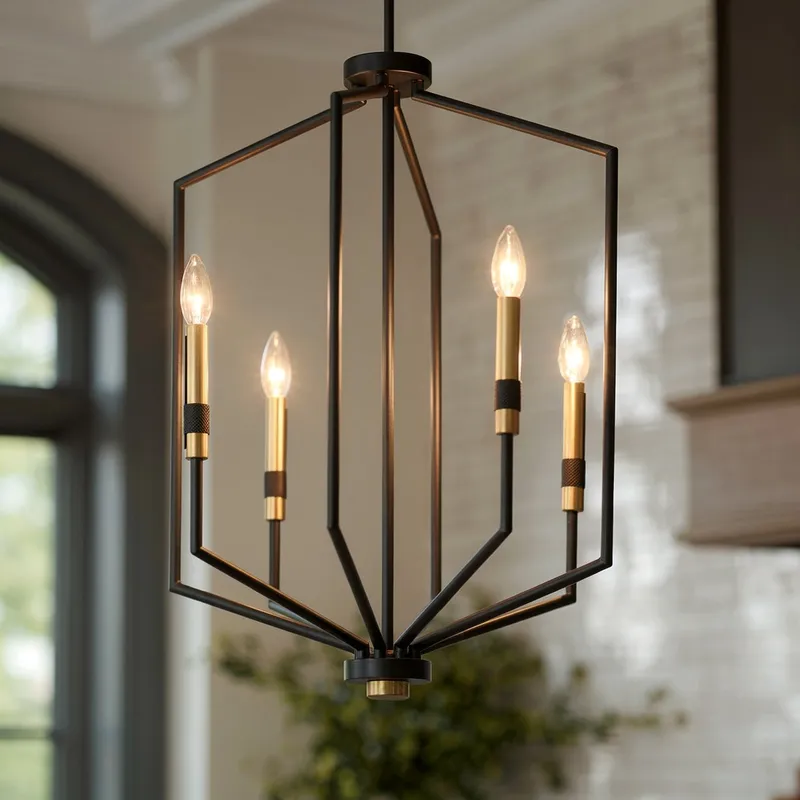 UKC20266 Modern Indoor Chandelier, 27.75''H x 19''W x 19''Dep, Black Finish, Brookhaven Collection — Urban Ambiance LED Landscape Lights 60.0W 3000K