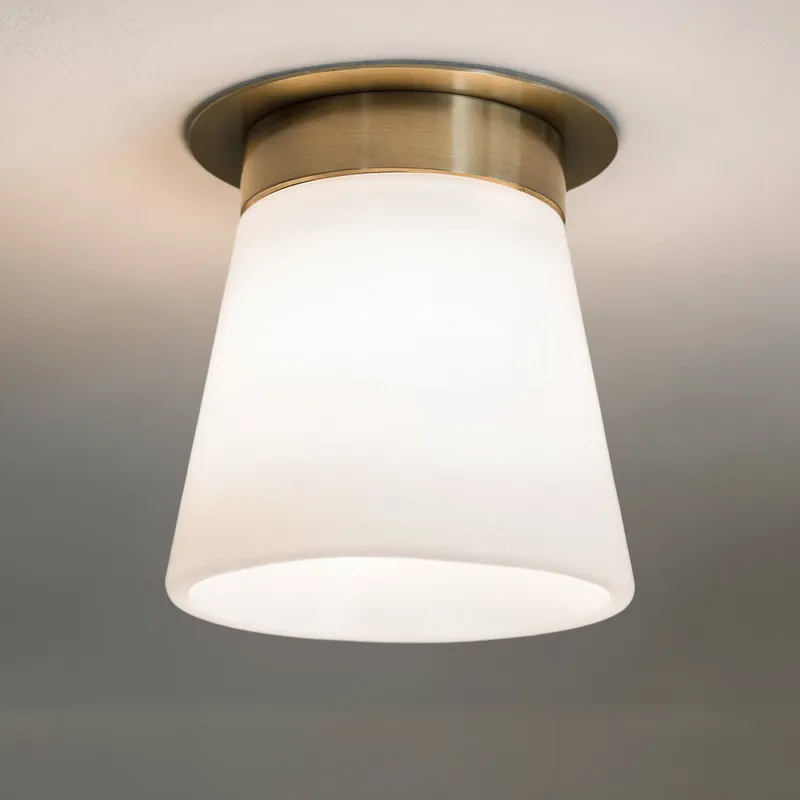 UKC20255 Industrial Indoor Ceiling Light, 10''H x 8.5''W x 8.5''Dep, Champagne Bronze Finish, Ardenton Collection — Urban Ambiance LED Post Top Lights 75.0W 3000K