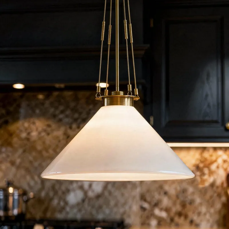 UKC20251 Industrial Indoor Pendant, 31.25''H x 18.25''W x 18.25''Dep, Champagne Bronze Finish, Ardenton Collection — Urban Ambiance LED Landscape Lights 100.0W 3000K