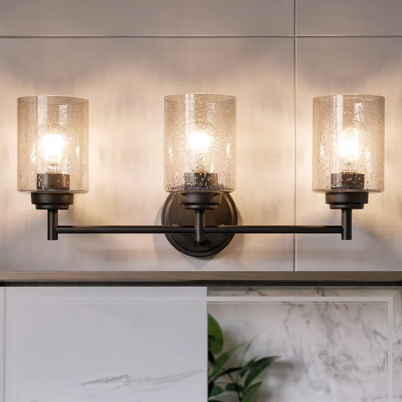 UKC20507 Industrial Indoor Bath Light, 9.25''H x 21.5''W x 6.5''Dep, Olde Bronze Finish, Ravencourt Collection — Urban Ambiance LED Linear Lights 75.0W 3000K