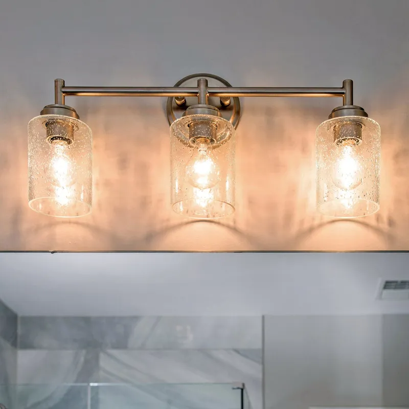 UKC20506 Industrial Indoor Bath Light, 9.25''H x 21.5''W x 6.5''Dep, Brushed Nickel Finish, Ravencourt Collection — Urban Ambiance LED Linear Lights 75.0W 3000K