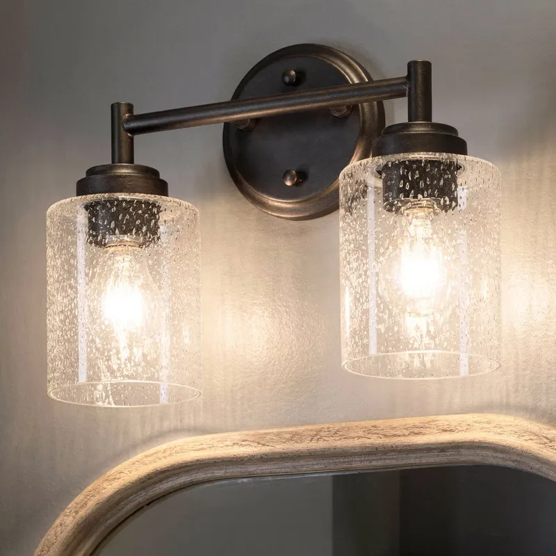 UKC20503 Industrial Indoor Bath Light, 9.25''H x 13''W x 6.5''Dep, Olde Bronze Finish, Ravencourt Collection — Urban Ambiance LED Linear Lights 75.0W 3000K