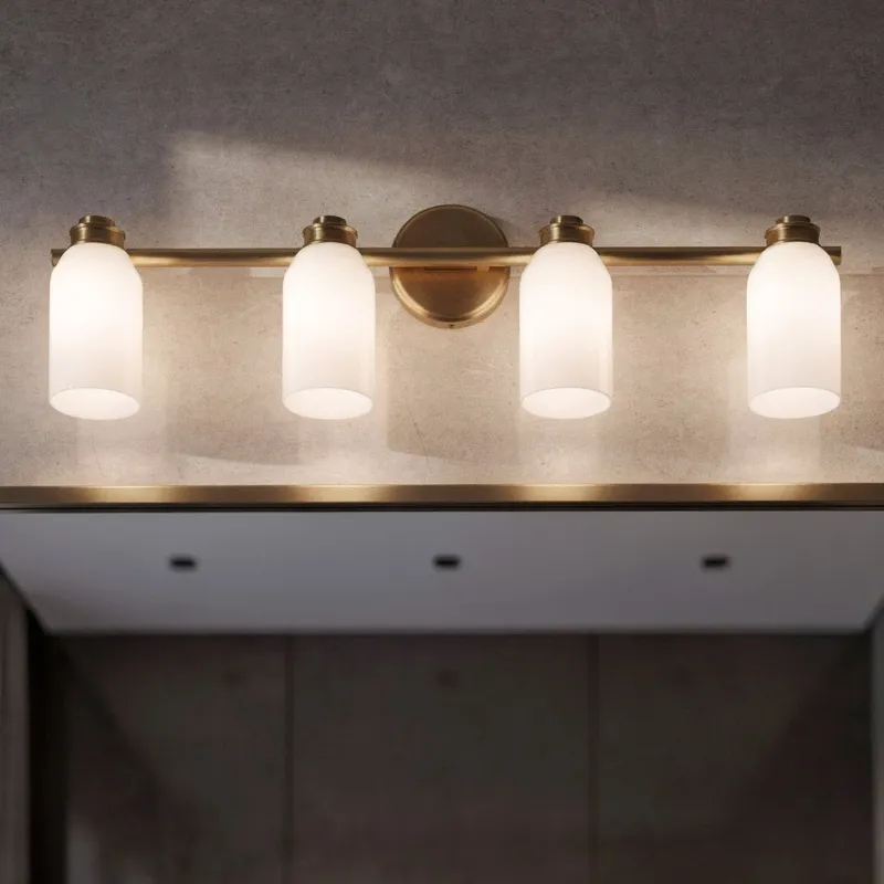 UKC20484 Modern Indoor Bath Light, 9''H x 32''W x 5.5''Dep, Champagne Bronze Finish, Inverly Collection — Urban Ambiance LED Linear Lights 75.0W 3000K