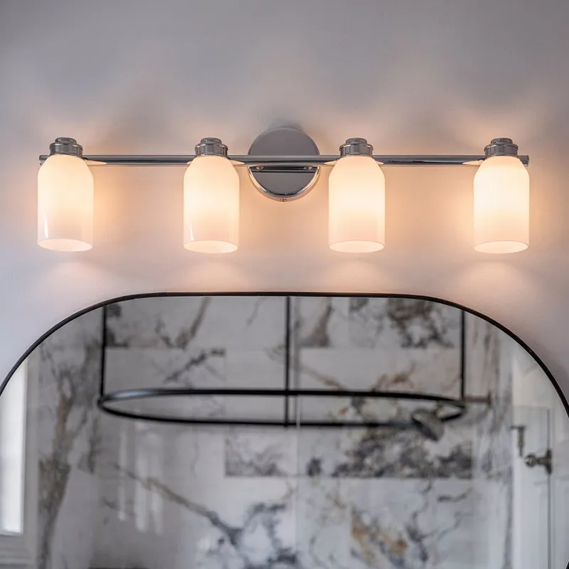 UKC20483 Modern Indoor Bath Light, 9''H x 32''W x 5.5''Dep, Chrome Finish, Inverly Collection — Urban Ambiance LED Linear Lights 75.0W 3000K