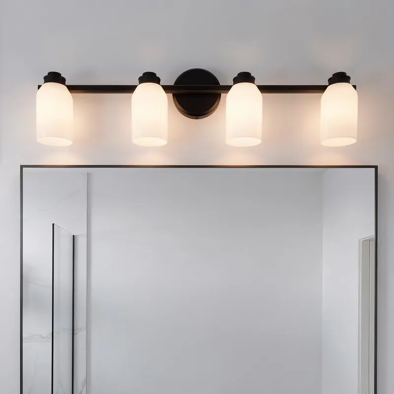 UKC20482 Modern Indoor Bath Light, 9''H x 32''W x 5.5''Dep, Black Finish, Inverly Collection — Urban Ambiance LED Linear Lights 75.0W 3000K