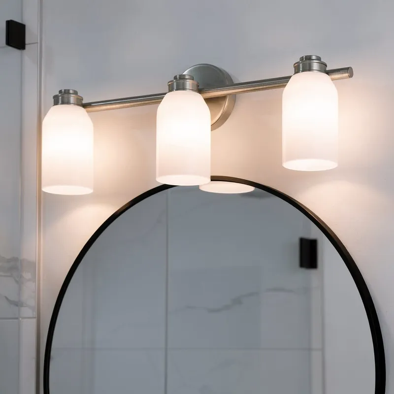 UKC20481 Modern Indoor Bath Light, 9''H x 24.25''W x 5.5''Dep, Brushed Nickel Finish, Inverly Collection — Urban Ambiance LED Linear Lights 75.0W 3000K